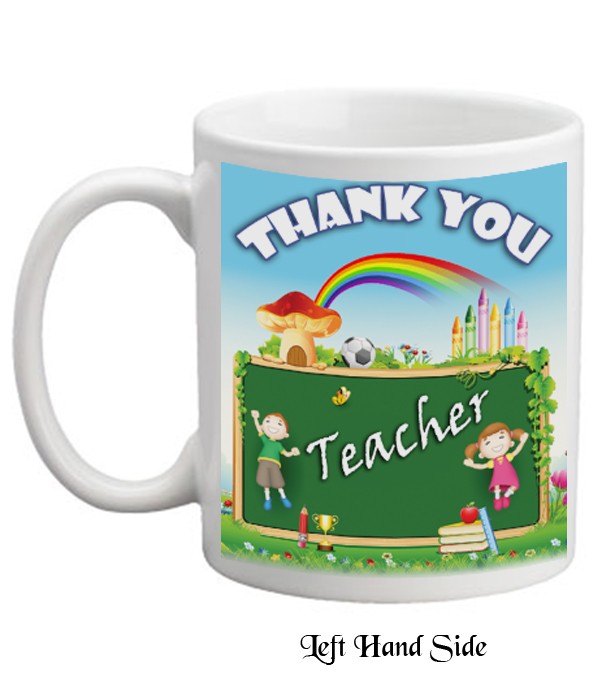 Thank You Teacher - Rainbow Over Blackboard Mug