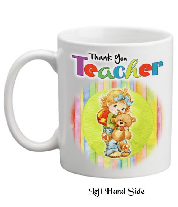 Thank You Teacher - Girl Hugging Teddy Mug
