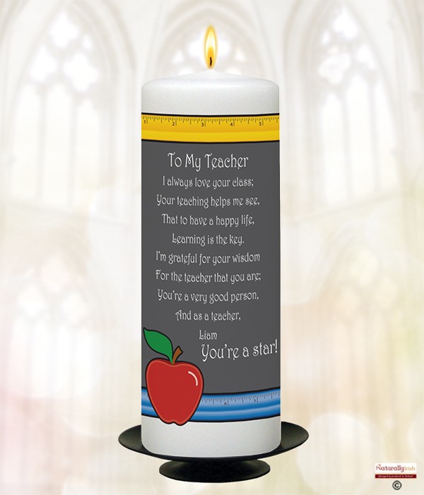 Thank You Teacher - Board & Apple Candle
