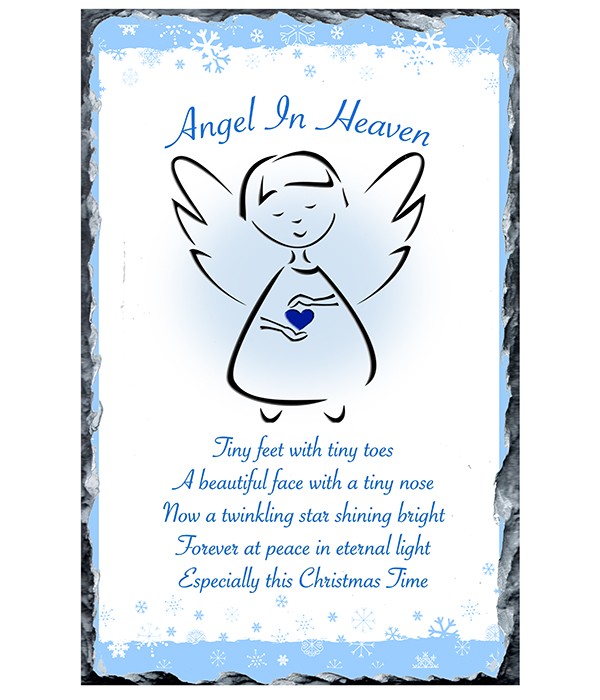 Babys Remembrance - Angel Heart Blue Slate