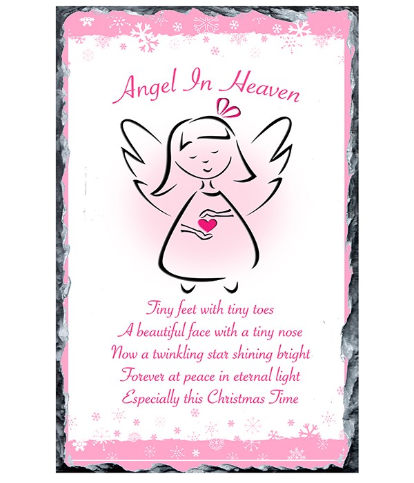 Babys Remembrance - Angel Heart Pink Slate