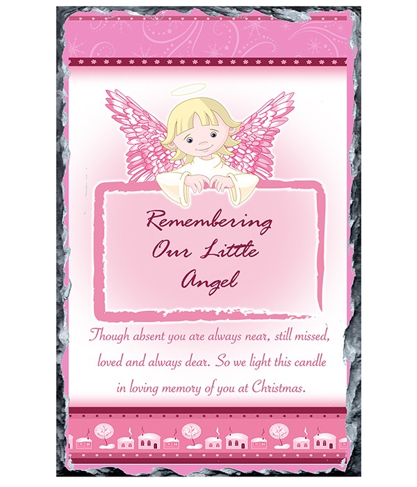 Babys Remembrance - Angel Wings Pink Slate