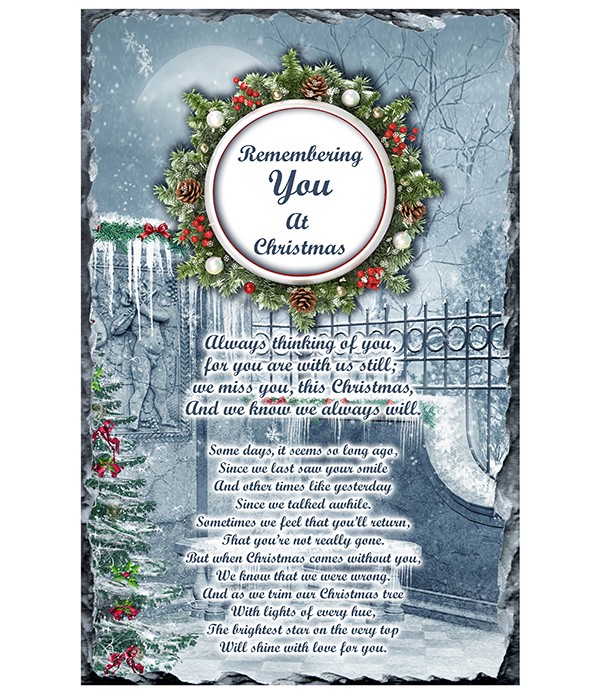 Christmas Wreath and Bench Remembrance Slate