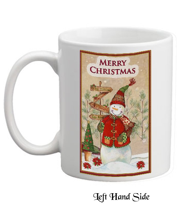 Classic Frosty Snowman & Signpost Mug
