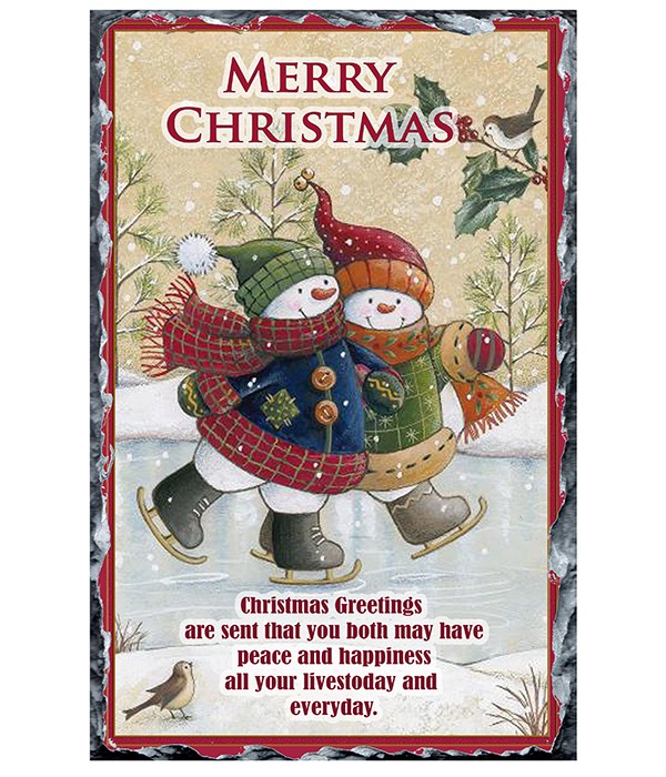 Classic Frosty Ice-Skating Snowmen Slate