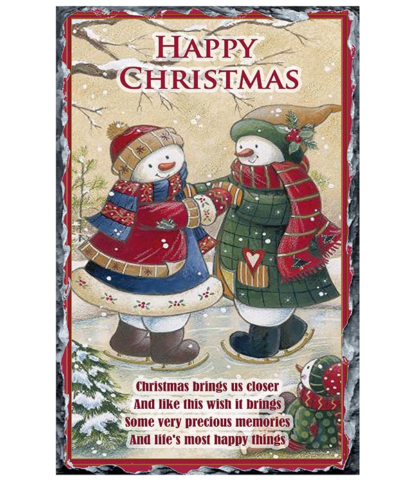 Classic Frosty Ice-Skating Couple Slate