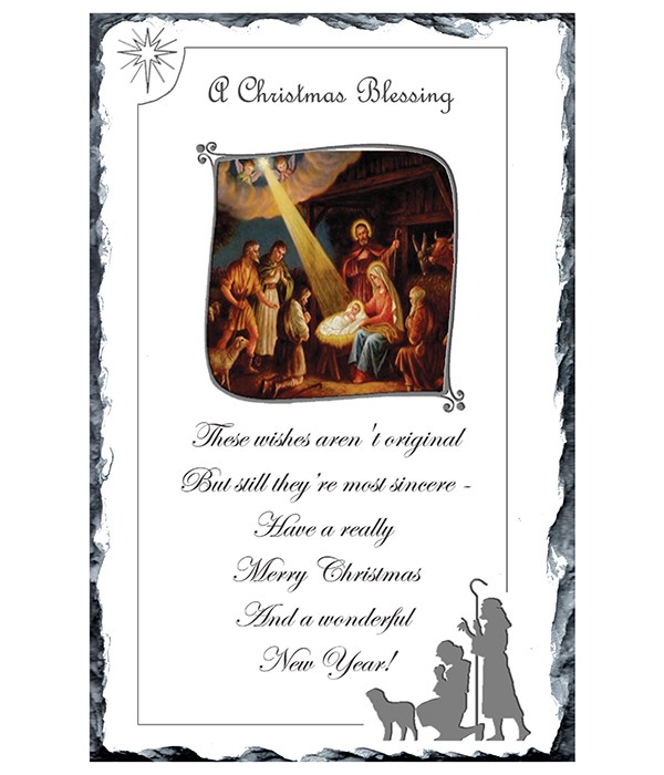 Nativity Silhouette - Angel Shining Down Slate