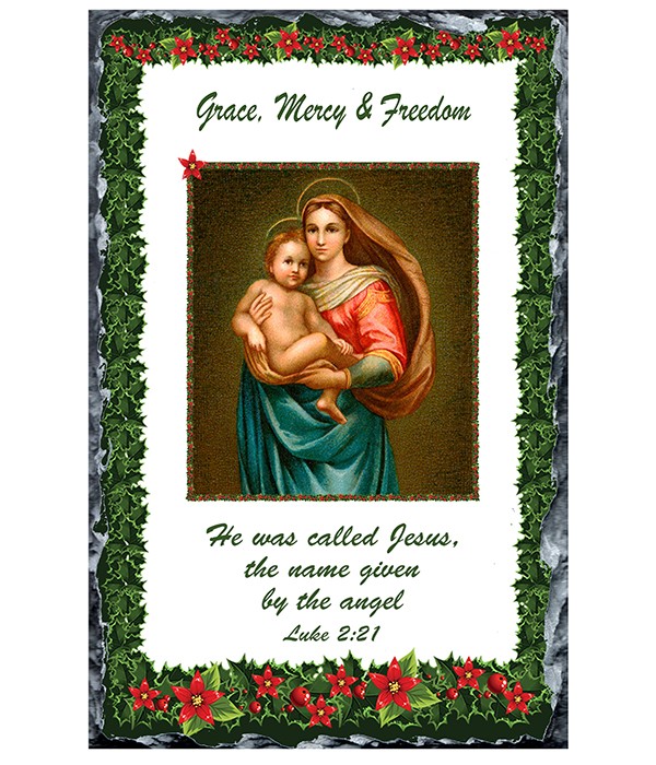 Xmas Religious - Jesus & Mary Slate