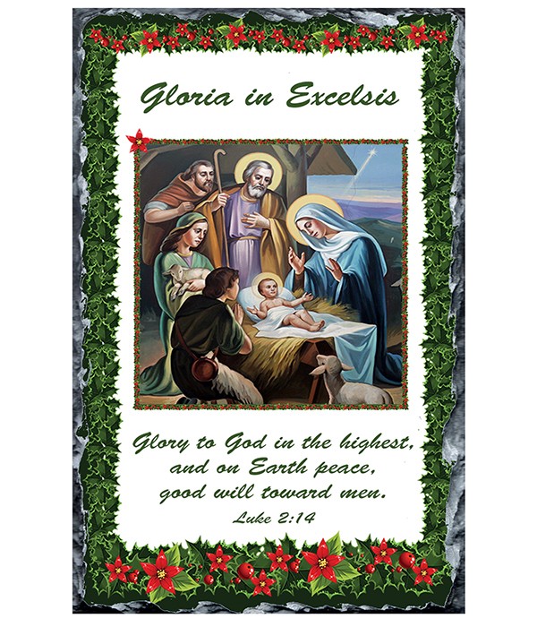 Xmas Religious - Jesus & Crib Slate