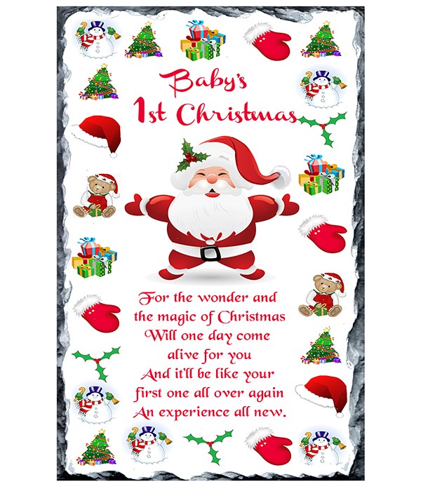 Santa - Babys 1st Xmas Santa Slate