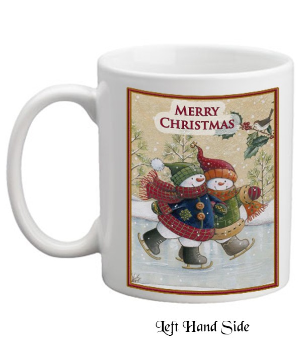 Classic Frosty Ice-Skating Snowmen Mug