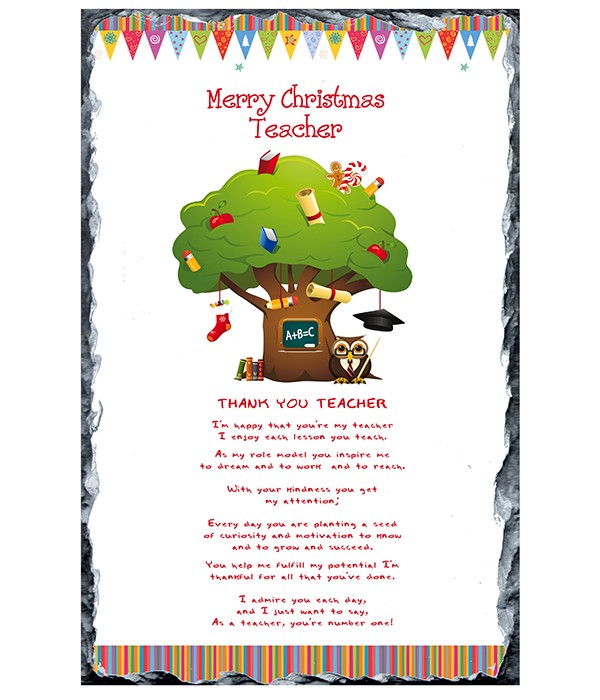 Merry Christmas Teacher - Learning Tree Slate