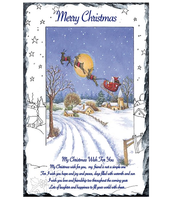 Snow Scene - Santa & Sleigh Slate