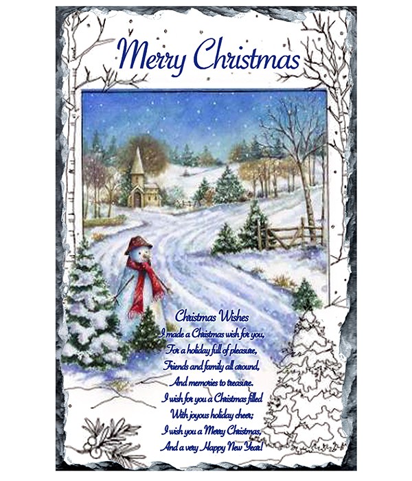 Snow Scene - Snowman Slate