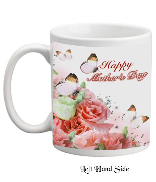 Mother's Day Peach Flowers & Butterflies Mug
