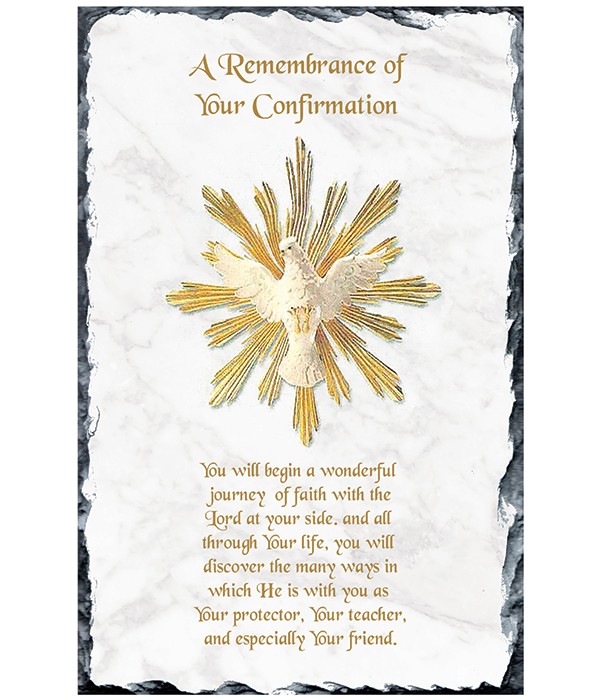 Confirmation Open Dove Gold Slate