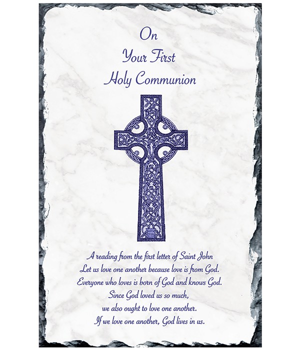 Communion Celtic Cross Blue Slate