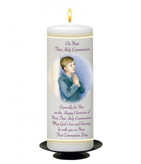 Communion Praying Boy Candle