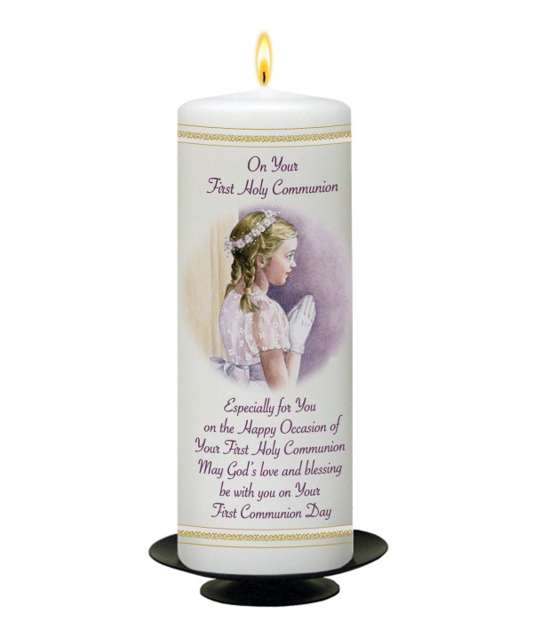 Communion Praying Girl Candle
