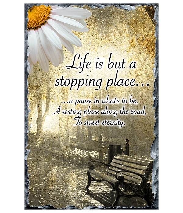 Remembrance Slate Daisy & Bench