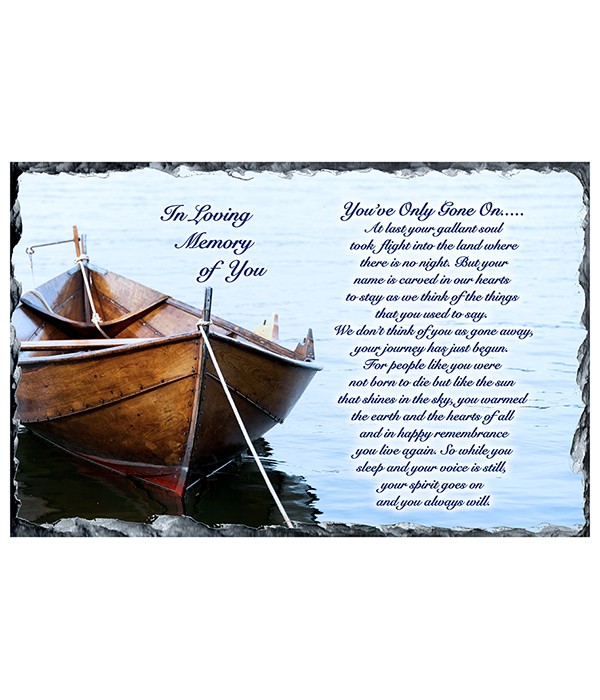 Remembrance Slate Boat On Water