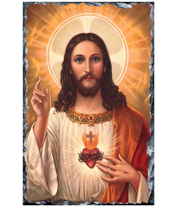 Sacred Heart of Jesus Colour Large Slate