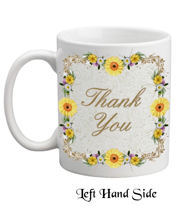 Thank You Yellow Flowers Mug