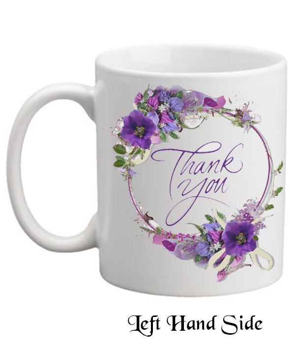 Thank You Purple Flowers Mug
