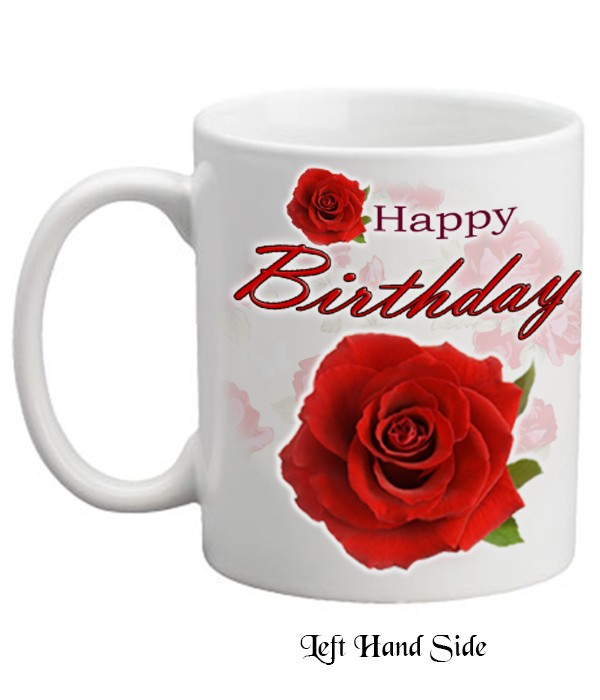 Happy Birthday Red Rose Mug
