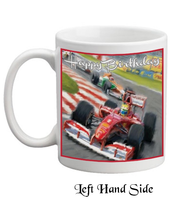 Happy Birthday Racing Cars Mug