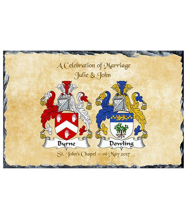 Family Crest Slate (Beige Background)