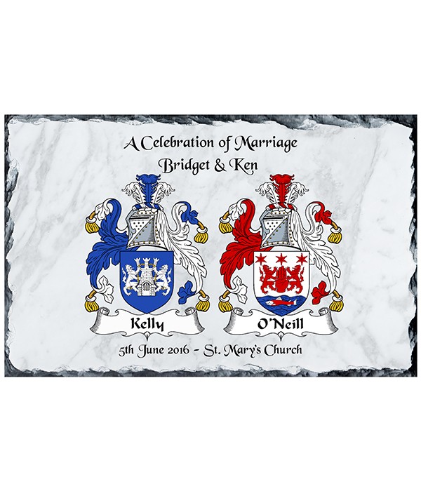 Family Crest Slate (White Marble Background)