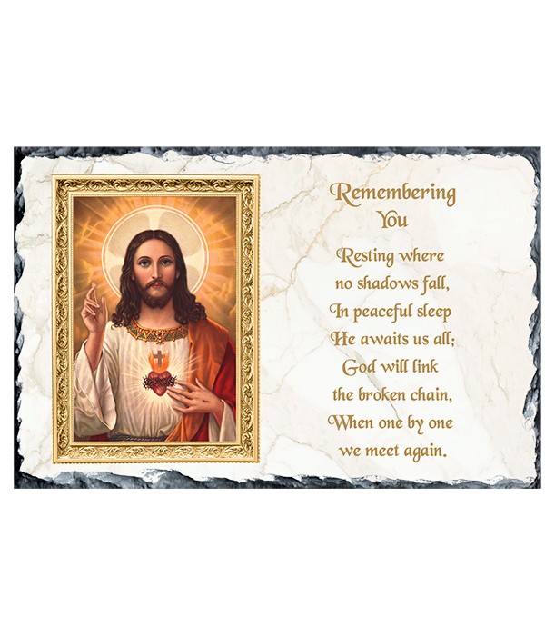 Sacred Heart and Remembrance Verse Large Slate