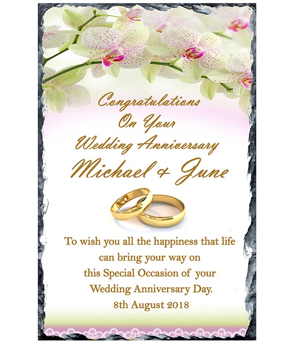 Anniversary  Rings & Orchids slate