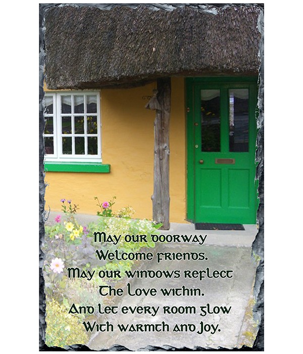 Yellow Cottage - An Irish Blessing Slate
