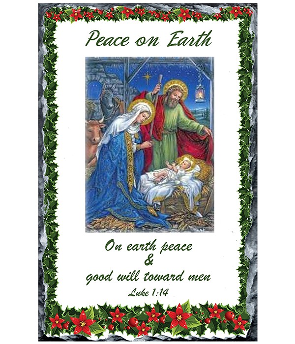 Nativity & Holly Scene Slate
