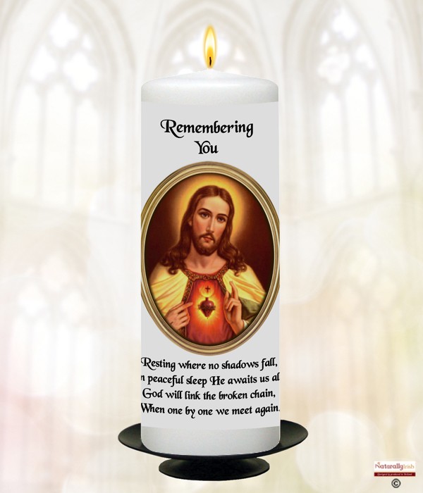 Sacred Heart & Verse Candle