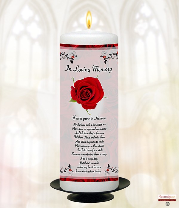 Red Roses Remembrance Candle