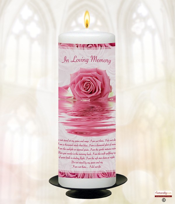 Pink Roses Remembrance Candle
