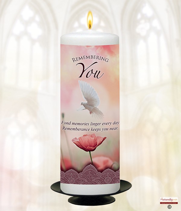 Dove & Poppy Remembrance Candle