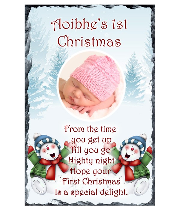 Baby's First Christmas - Jolly Snowman Slate