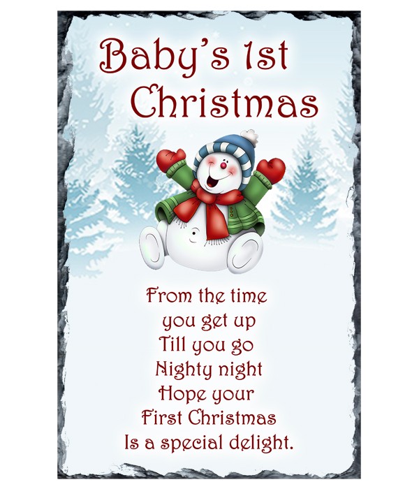 Babys 1st Xmas - Jollyman Snowman Slate