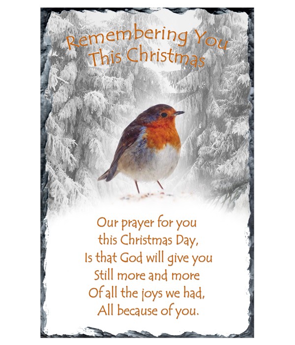 Robin, Snow & Forest Remembrance Slate