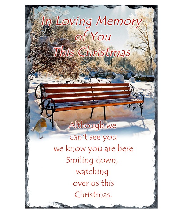 Sun, Snow & Robin Remembrance Slate