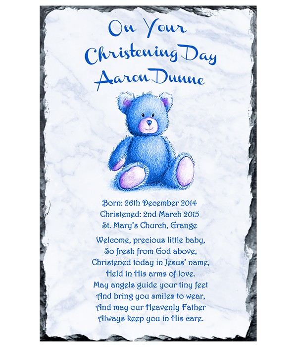 Teddy & Buttons Blue Slate