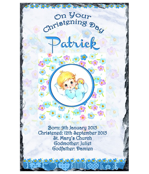 Baby & Rattle Blue Slate