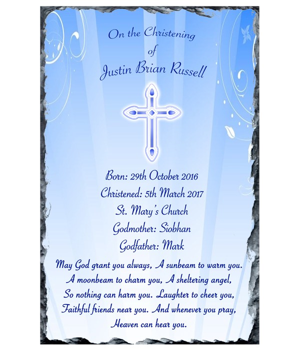 Diamante & Cross Blue Slate