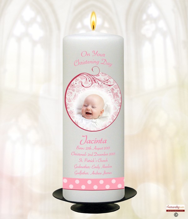 Teddy & Bubbles & Photo Pink  Candle