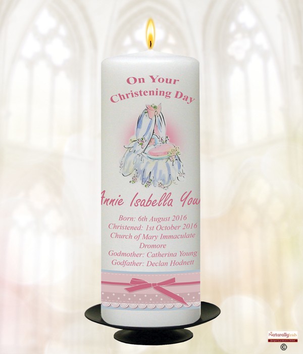 Cradle & Bow Pink  Candle