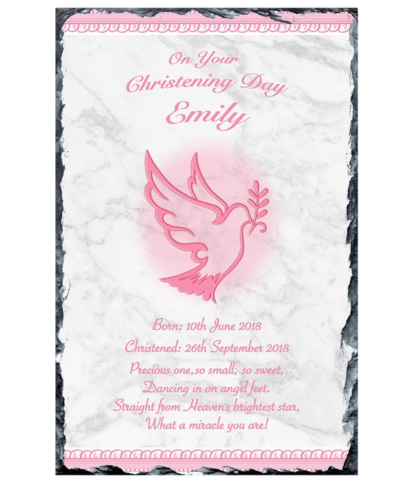 Flying Dove & Lace Pink Slate